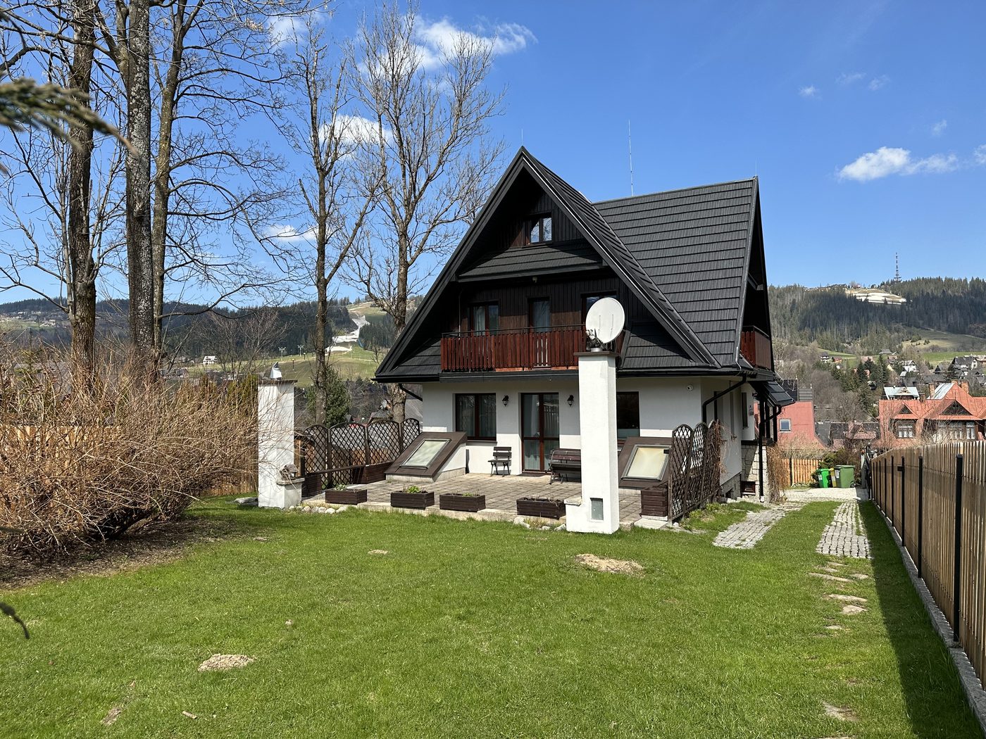 Villa from the garden side with a grill