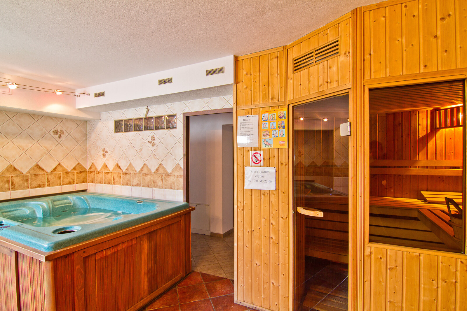 Wellness area, sauna and jacuzzi
